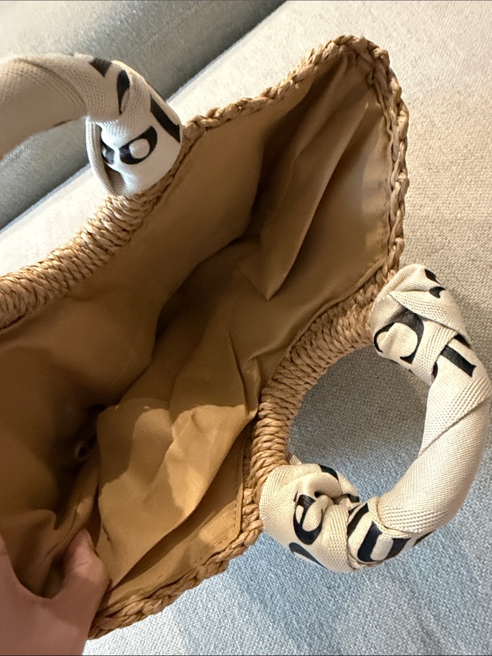 Chloé Braided Straw Tote with Classic Logo Ribbon DOOP - Picture 2 of 6